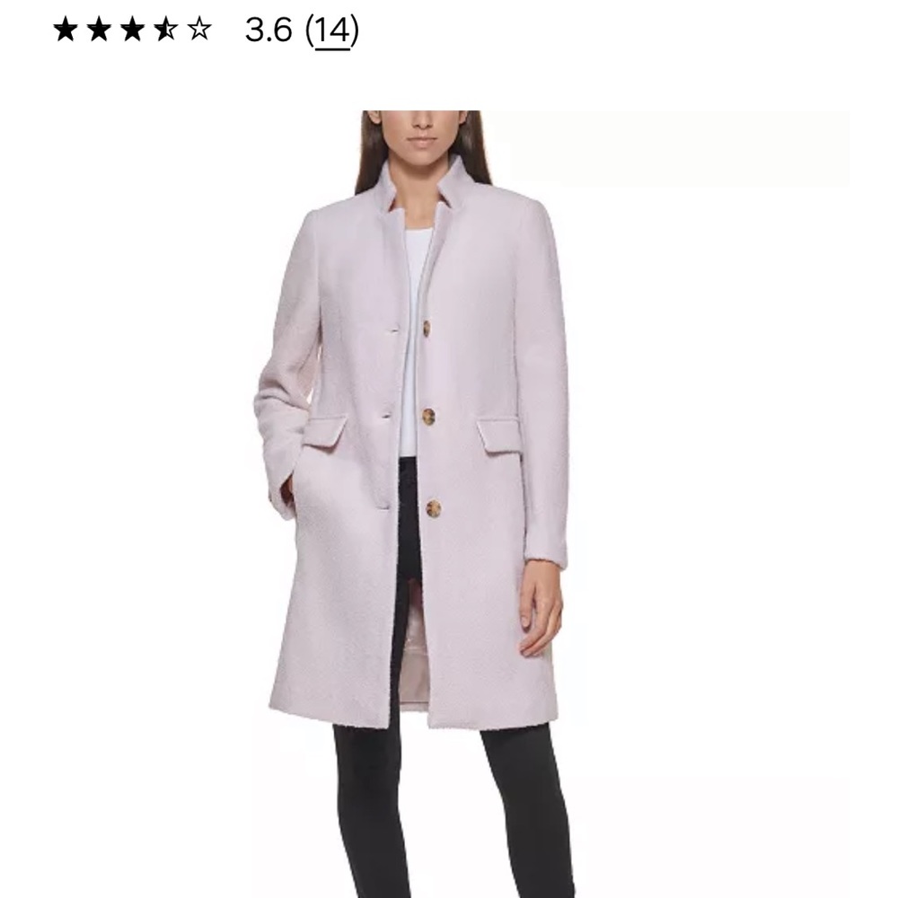 DKNY single breasted boucle walker coat size xxl